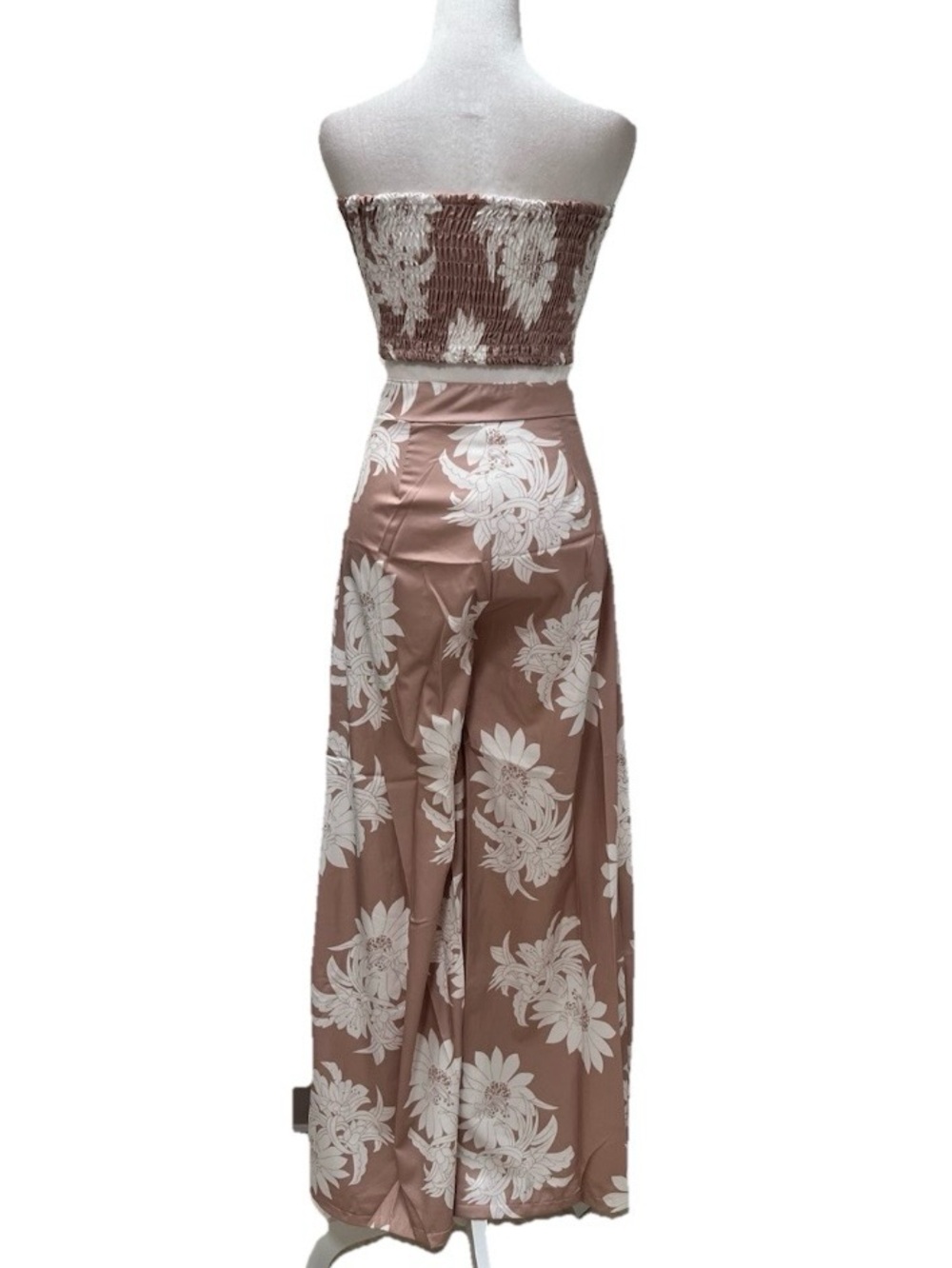 Impressions Mimosa Sipping Floral Two-Piece Tie-Front Wide Leg Pantsuit L NIP - Picture 6 of 13